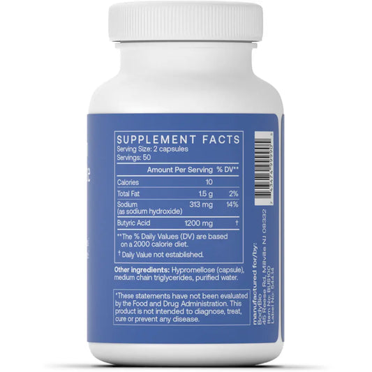 BodyBio Sodium Butyrate 100 Capsules