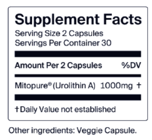 Timeline Cellular Longevity PRO, Mitopure (Urolithin A) 1000mg