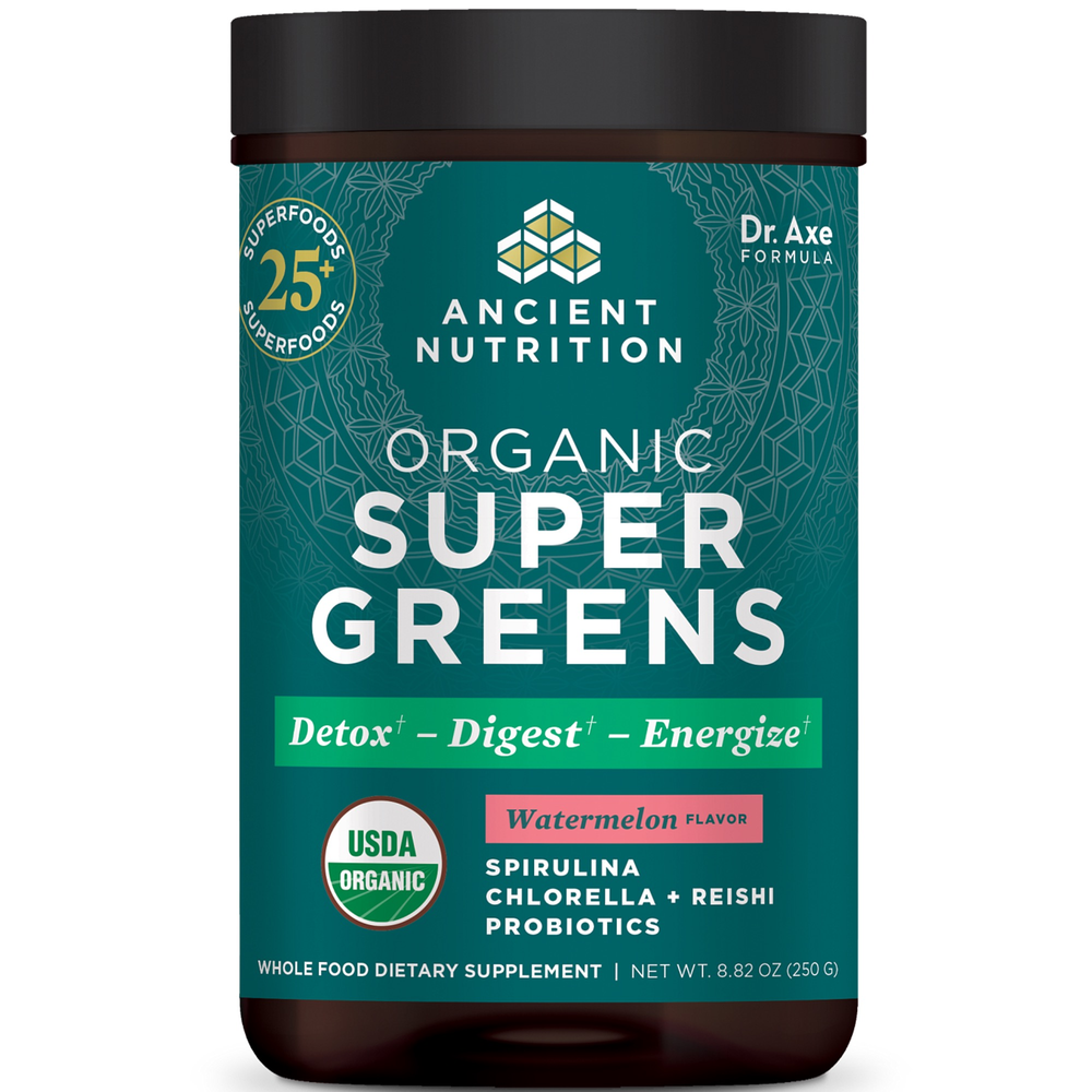 Ancient Nutrition Organic SuperGreens Powder (Watermelon), 25 Servings