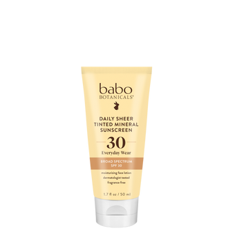 compare product Babo Botanicals Daily Sheer Tinted Mineral Sunscreen Lotion SPF30 - Natural Glow