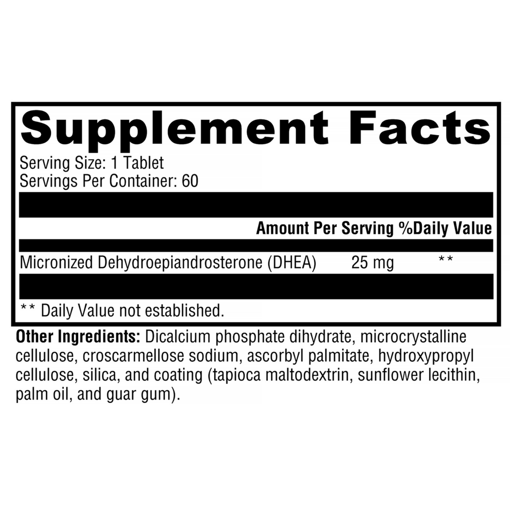 Xymogen Micronized DHEA 25 mg (60 Tablets)