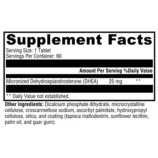 Xymogen Micronized DHEA 25 mg (60 Tablets)