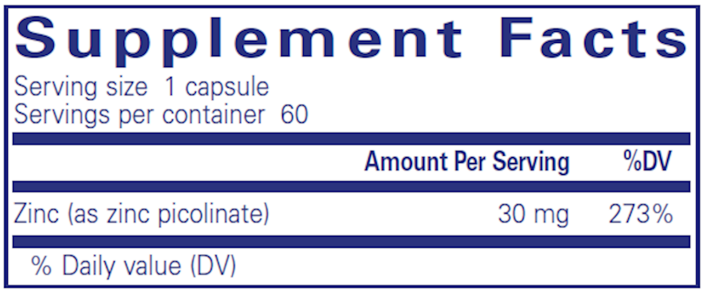 Pure Encapsulations Zinc Picolinate 30 Capsules (60 capsules)