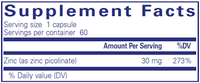 Pure Encapsulations Zinc Picolinate 30 Capsules (60 capsules)