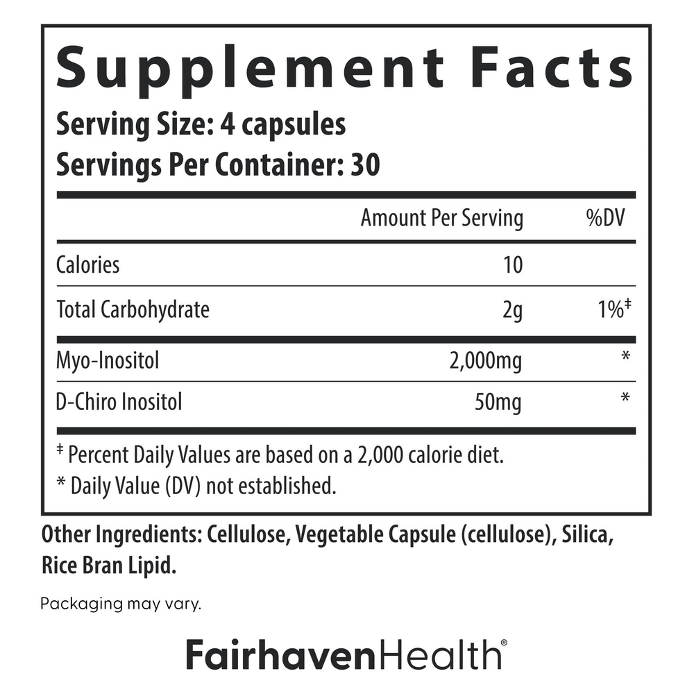Fairhaven Health Myo + D-Chiro Inositol 40:1 (240 Capsules)