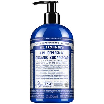 compare product Dr. Bronner's Organic 4-in-1 Pump Soap Sugar 12 Fl Oz Peppermint