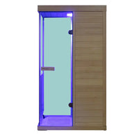 909MX Mini 1 Person Infrared Sauna 3 Sides Large glass panels