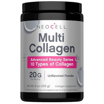 compare product NeoCell Super Multi Collagen Peptides Powder | 9oz | 10 Types of Collagen | Skin, Hair and Nails | Beauty Supplement | Unflavored Powder | For Women and Men