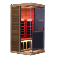 909MX Mini 1 Person Infrared Sauna 3 Sides Large glass panels