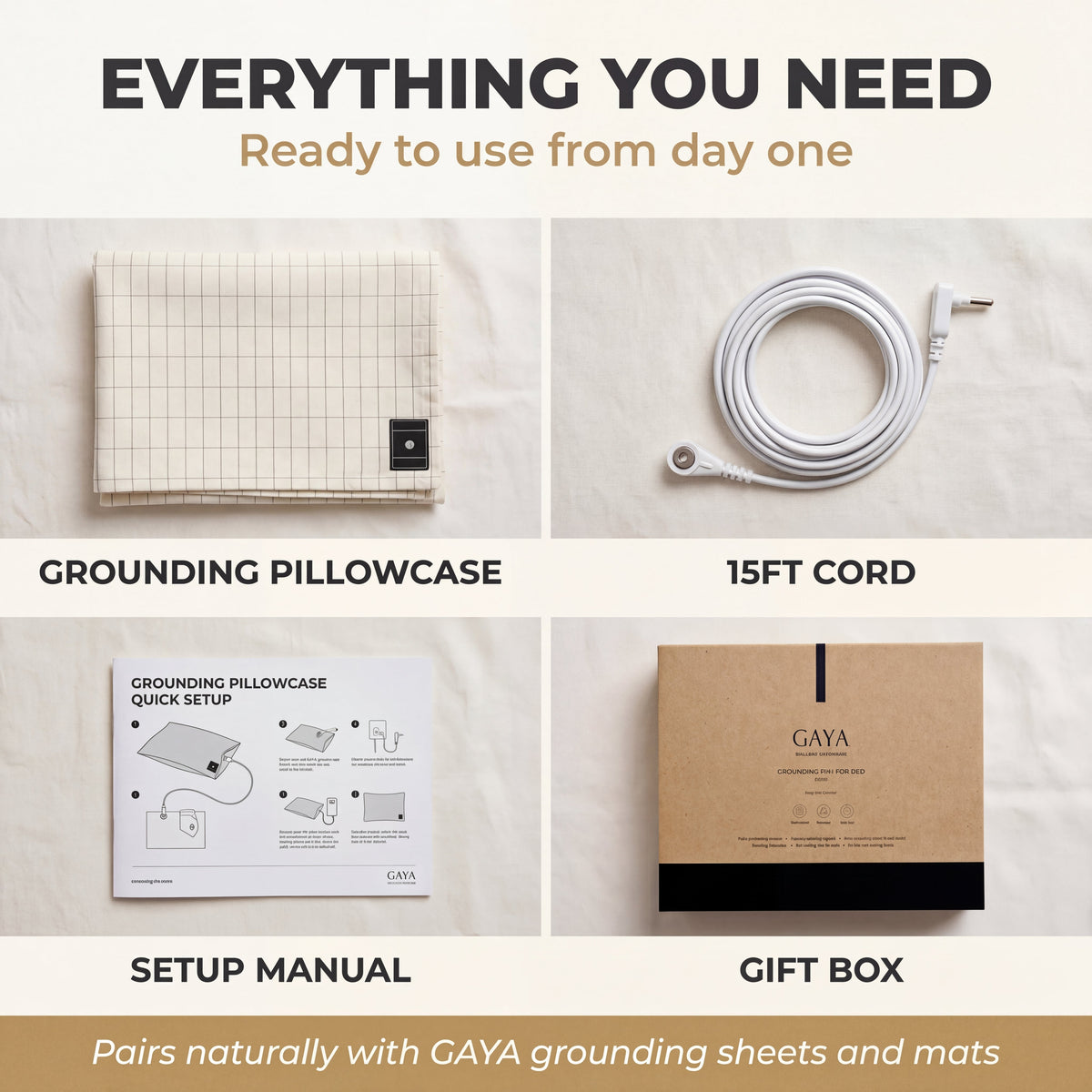 GAYA™ Grounding Pillow Case - Off White