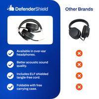 EMF Radiation-Free Air Tube Over-Ear Headphones with Built-In Mic and Full-Range Stereo Sound