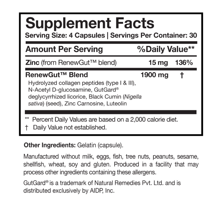 Researched Nutritionals Renew Gut