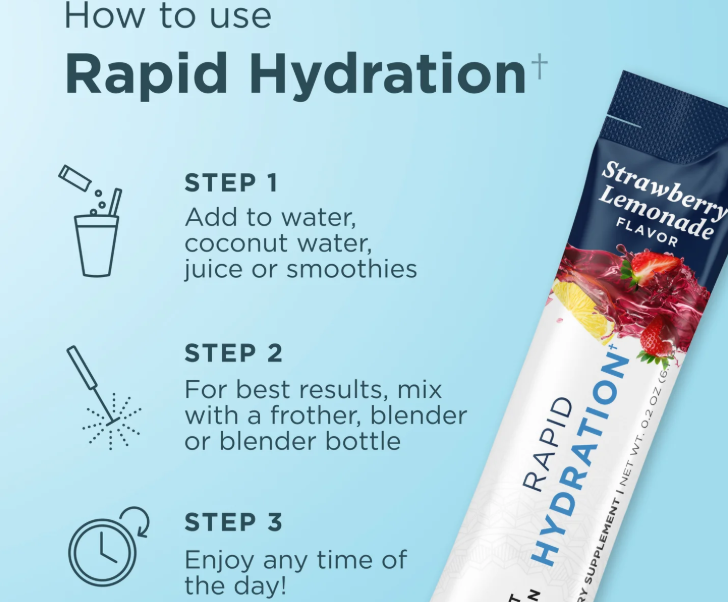 Ancient Nutrition Rapid Hydration (Strawberry Lemonade),