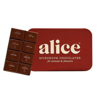 compare product Alice Mushroom Chocolates - 'Happy Ending' Mushroom-Infused Chocolate (16 Squares)