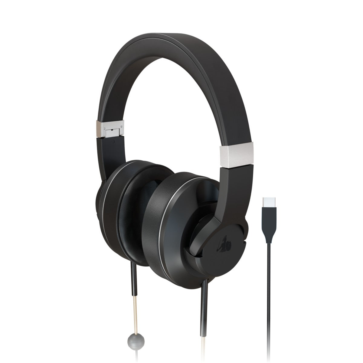 EMF Radiation-Free Air Tube Over-Ear Headphones with Built-In Mic and Full-Range Stereo Sound