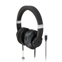 EMF Radiation-Free Air Tube Over-Ear Headphones with Built-In Mic and Full-Range Stereo Sound