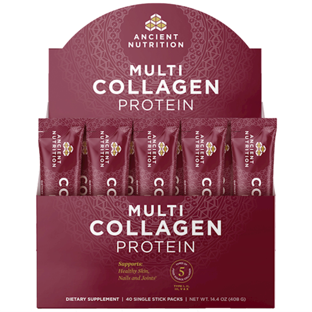 Ancient Nutrition Multi Collagen Protein Stick Packs (Unflavored), 40 Servings