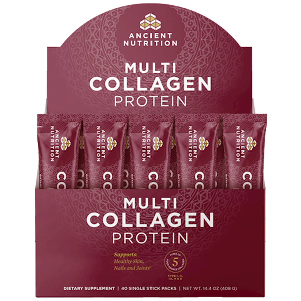 Ancient Nutrition Multi Collagen Protein Stick Packs (Unflavored), 40 Servings