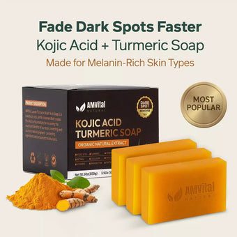 compare product AMVital Turmeric Kojic Acid Soap Bar for Dark Spots & Uneven Tone